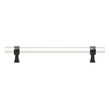 Gliderite Hardware 6-1/4 in. Center to Center Clear Acrylic Cabinet Pull Oil Rubbed Bronze, 10PK 4718-160-ORB-10